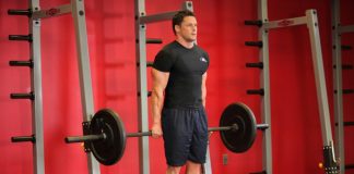 Шраги со штангой за спиной