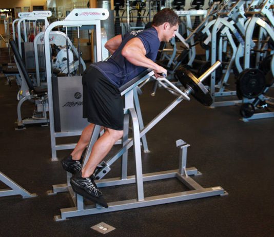 Тяга Т-грифа в наклоне