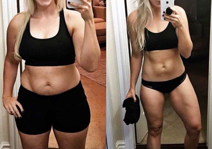 Стройная и полная девушка до и после похудения